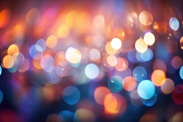 Fototapeta premium Abstract blurred colorful lens flare bokeh on black
