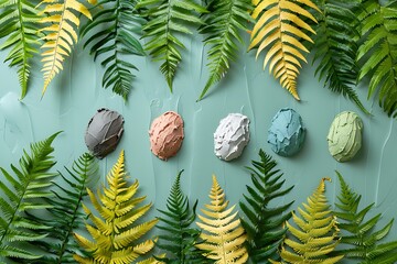A set of organic facial masks with a background of lush ferns