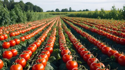 Concept photo of tomato field, wallpaper