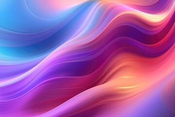 Colorful holographic neon abstract background with pastel waves.
