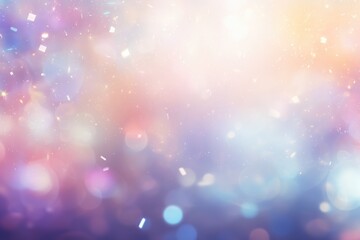 Abstract cosmic field with pastel banner and sparkling lights.