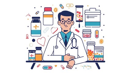 medicine, doktor, medicine service at vector illisturation
