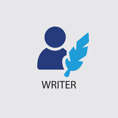 feather pen logo silhouette vector design template premium.