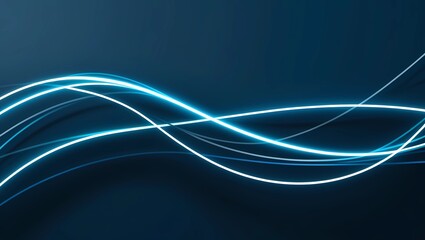 Abstract Blue Light Streaks on Dark Background
