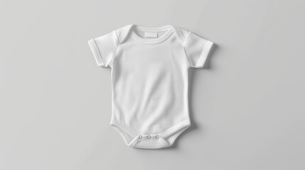 White baby onesie laying flat on white background