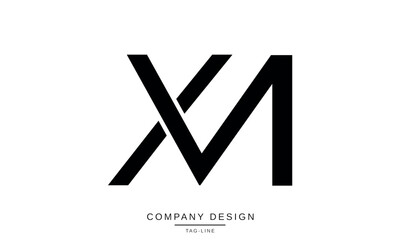 XM, MX, X, M Abstract Letters Logo Monogram design Font Icon Vector