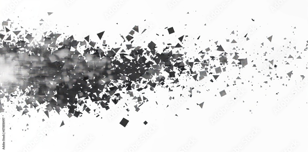 Poster modern abstract black and white pixel square background pattern