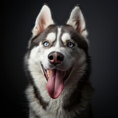 Obraz premium Studio Portrait of Husky Dog Photo