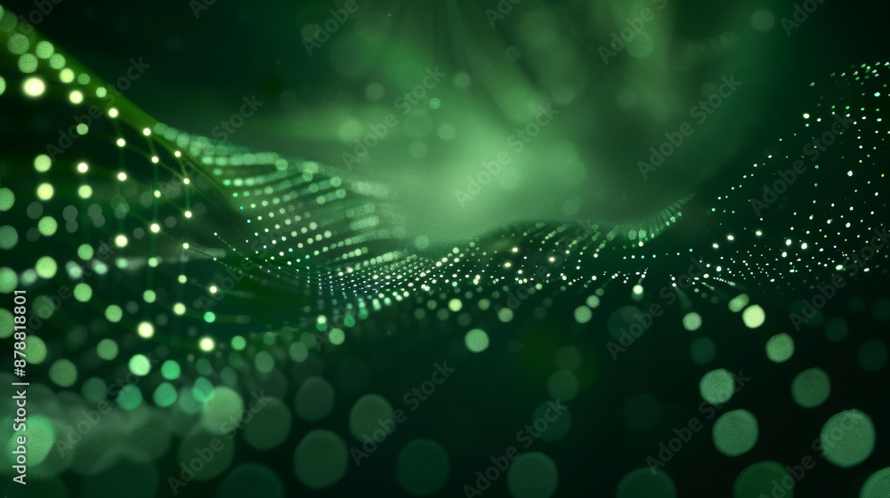 Poster the background of this design is an abstract dot green pattern gradient texture.