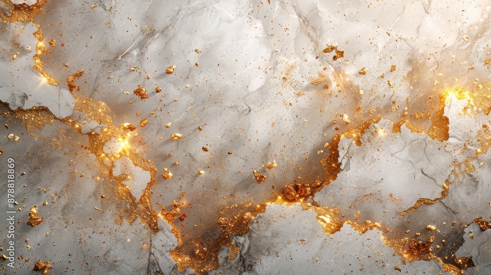 Poster an stock generative pattern based on golden white marble background texture