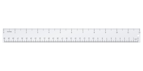 Horizontal Ruler Icon Isolated On White Background, Measuring Scale Vector Illustration.	