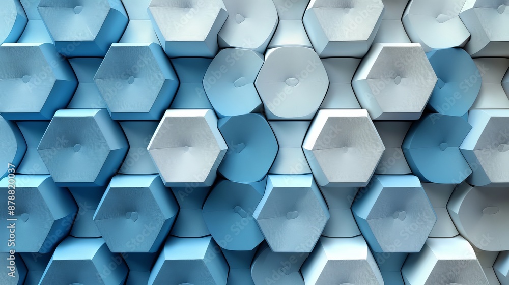 Poster a geometric hexagonal pattern is used as the background for this abstract design element