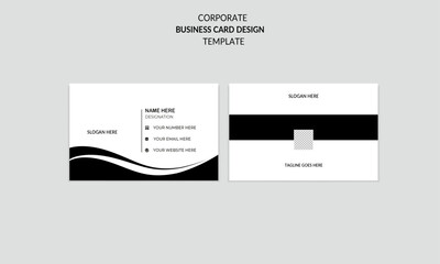 creative modern minimal clean corporate business card name card and visiting card design template with black color