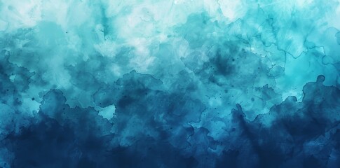 Fototapeta premium The background of the banner is an abstract watercolor painting with teal color blue and green with liquid fluid texture