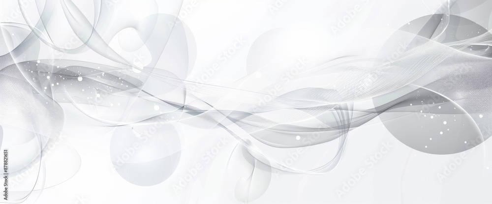 Poster detailed circle swirl pattern on abstract white background with texture