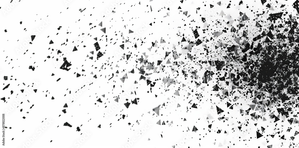 Poster modern abstract black fading pixel square pattern isolated on white background