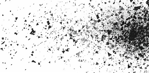 Obraz premium Modern abstract black fading pixel square pattern isolated on white background