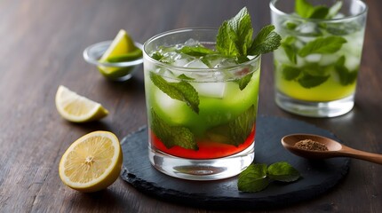 Fototapeta premium Concept photo of a cocktail with space for text