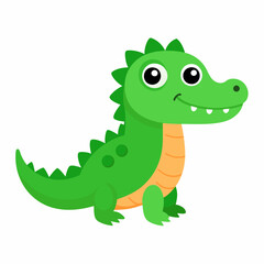 Cute Alligator Vector Illustration