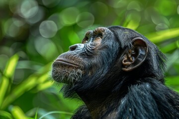 Common Chimpanzee, Macro,Left side view