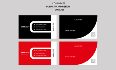 awesome clean modern minimal corporate business card name card and visiting card design template with multiple color variation