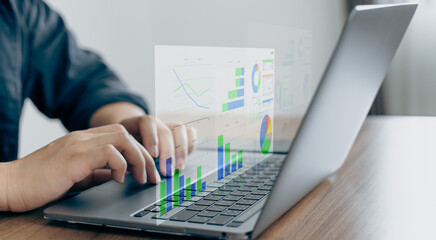 Business data analysis, annual sales data summary, accounting data graphs, marketing and business...