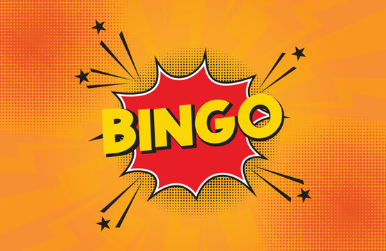 background bingo pop art cartoon comic book design template