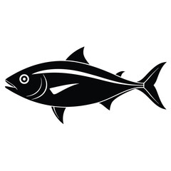 Fototapeta premium amberjack simple vector silhouette black and white