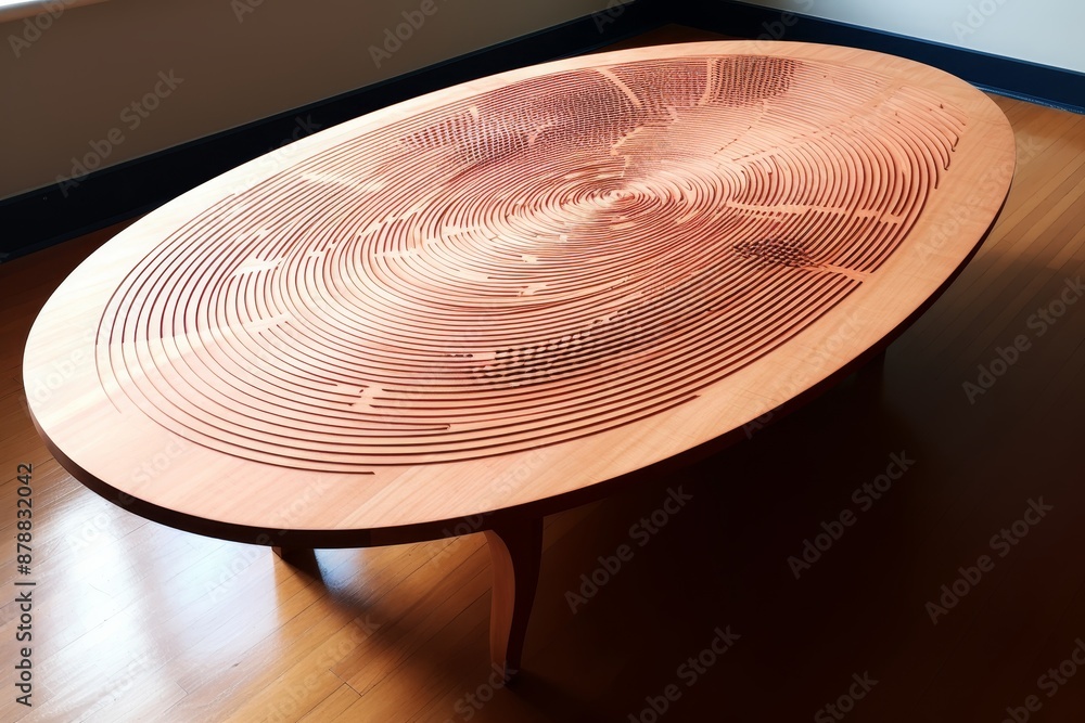 Poster cnc machine crafting unique furniture design to showcase technology integration in everyday objects