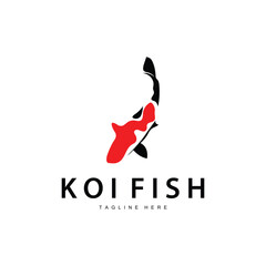 Koi Fish Logo Design Chinese Lucky Ornamental Fish Goldfish Company Brand