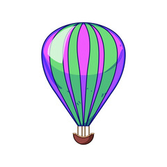 Fototapeta premium adventure hot air balloon cartoon. fly light, flight spring, paper summer adventure hot air balloon sign. isolated symbol vector illustration