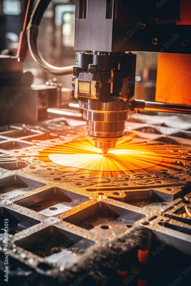 Poster precision cnc machining of rocket engine component highlighting aerospace industry complexity