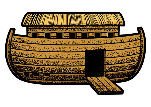 recommend clip art: Noahs Ark color sketch engraving PNG illustration. T-shirt apparel print design. Scratch board imitation. Black and white hand drawn image.