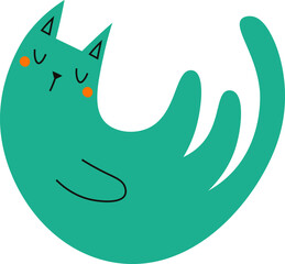 Abstract Sleeping Cat