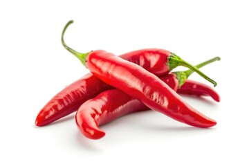 A group of red hot peppers stacked on top of each other, great for food or decoration use