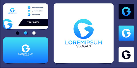 collection of initials letter G abstract monogram with gradient colors business card vector design logo