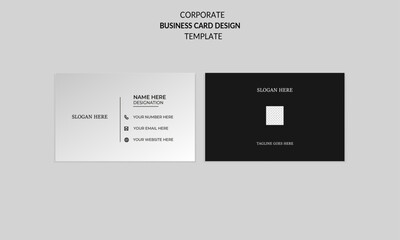 clean modern minimal creative corporate business card name card and visiting card design template with black color