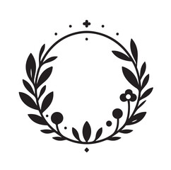 Floral Circle Frame Vector Set vector illustration