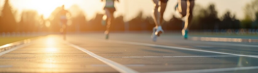 Golden Glow at the Starting Line: Track Race Anticipation