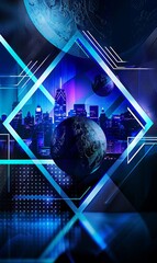 blue and purple modern club flyer background vertical wallpaper