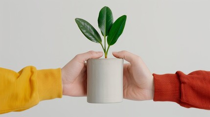 Teamwork portrayed through colorful watercolor scenes, capturing collaborative efforts and unity in achieving common objectives. Illustration, Image, , Minimalism,