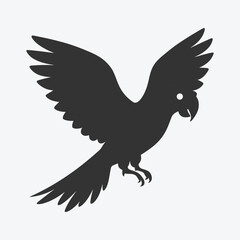 Majestic Parrot Silhouette Vector Illustration for Design and Decor