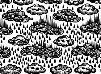 clouds and rain seamless pattern design for 40oz laser tumbler, mockap, warp tumbler