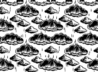 clouds and rain seamless pattern design for 40oz laser tumbler, mockap, warp tumbler v2