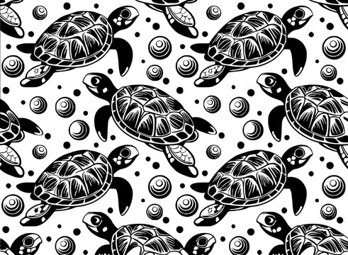 turttle seamless pattern design for 40oz laser tumbler, mockap, warp tumbler