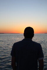 person watching sunset