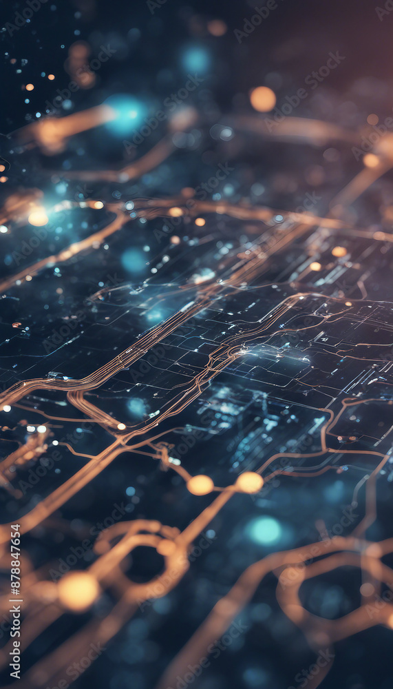 Poster illustration of it roadmap modern technology and innovative processes networking and big data hyper