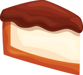 Delicious piece of cake with chocolate icing is waiting to be eaten