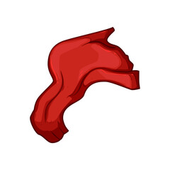 cloth red dreapery cartoon. silk drapery, satin luxury, elegant realistic cloth red dreapery sign. isolated symbol vector illustration