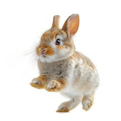 Obraz premium Cute bunny baby rabbit standing on hind legs. Bunny isolated on transparent background